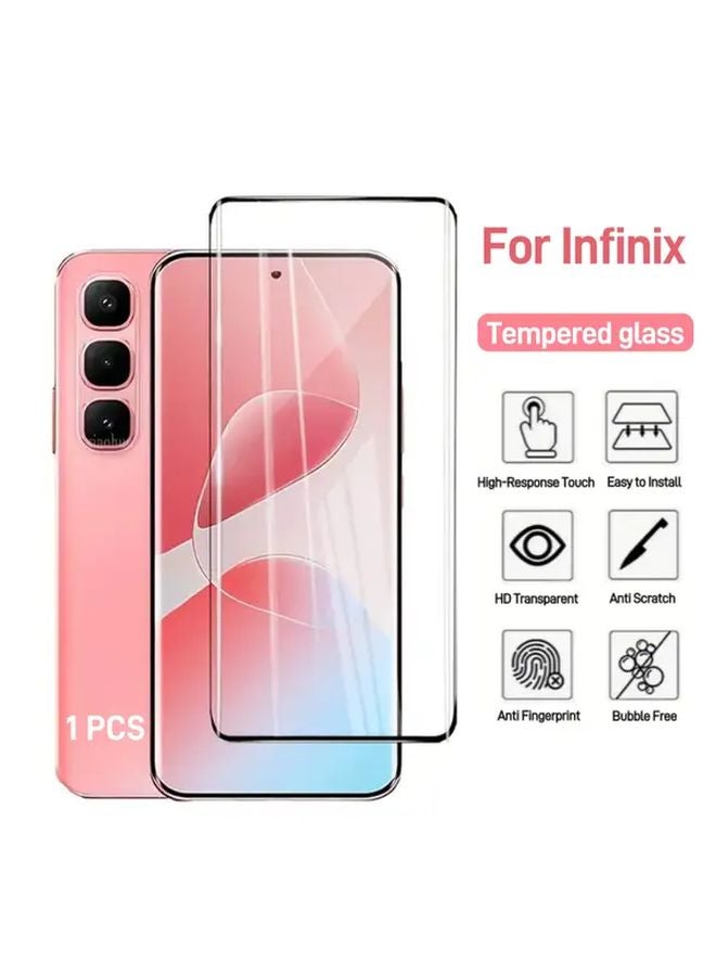 حامي شاشة من الزجاج المقوى لهاتف Infinix Hot 50 Pro 4G مقاوم للخدوش بتغطية كاملة من الحافة للحافة - Image 1